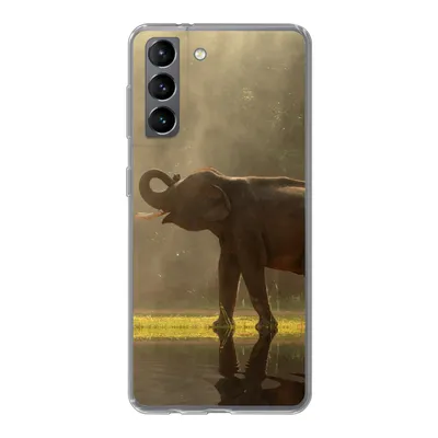 Produktbild von MuchoWow® Handyhülle Schutzhülle Hülle für Samsung Galaxy S21 Elefant - Wasser - Tiere - Natur Silikon Softcase Handy Hülle - Softcase
