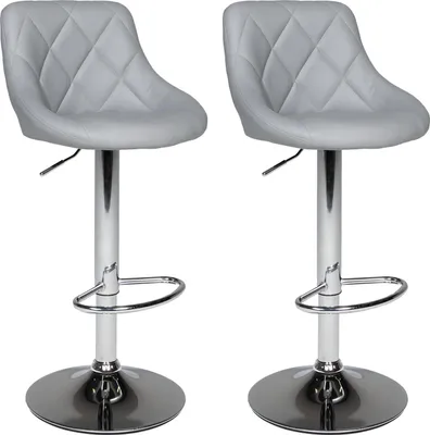Image de Lot de 2 tabourets de bar gris JASPER