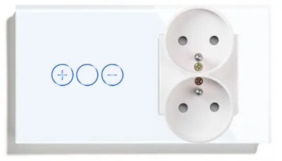 Obrázek produktu pro Dotykový WiFi stmívač bílý se dvojitou zásuvkou