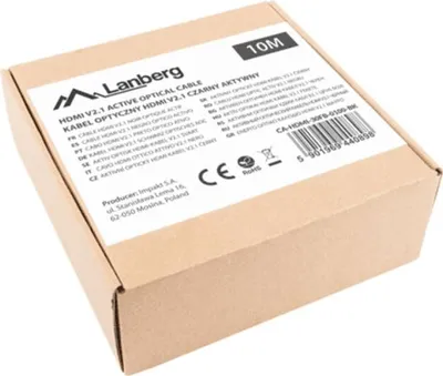 Obrázek produktu pro Lanberg CA-HDMI-30FB-0100-BK, 10 m, HDMI Typ A (standardní), HDMI Typ A (standardní), 48 Gbit/s, Černá