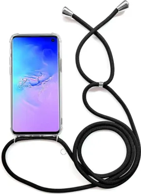 Immagine prodotto di Custodia per cellulare con cinturino a cordoncino da indossare al collo / Custodia da indossare al collo per diversi modelli Samsung Galaxy Samsung Galaxy A41 Nero / Argento