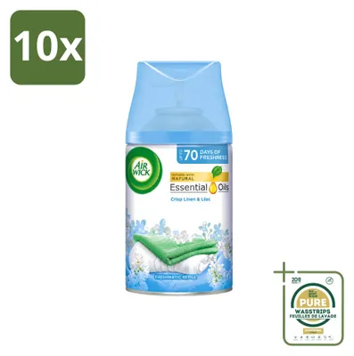 Productafbeelding van 10 x Air Wick Freshmatic navulling - Frisse was & vlierbloesem - 250 ml - Voordeelverpakking - 10 stuks