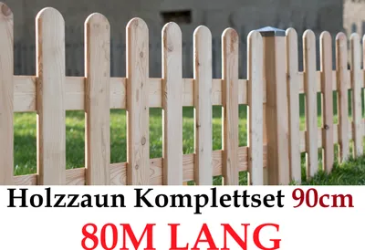 Produktbild von Gartenzaun 90cm x 80m Sibirische Lärche Form Zaun-Set