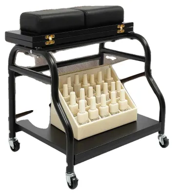 Image de Chariot pour bain de pieds, design pliable, utilisation polyvalente, noir
