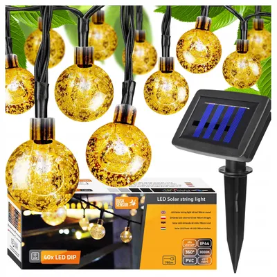 Produktbild von MasterLED Solar-Lichterkette 20 LED 4,85 m Kugeln 2700 K IP44 Dämmerungssensor