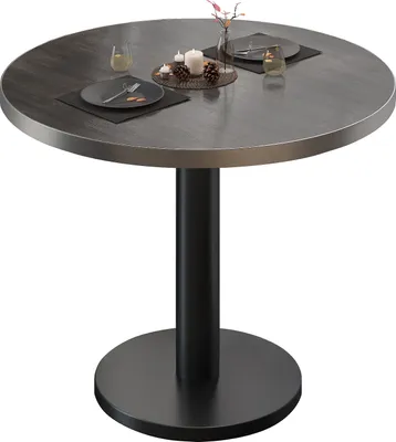 Produktbild von BN | Bistrotisch | Ø:H 70 x 72 cm | Edelstahl Rand | Wenge / Schwarz | Rund | Bistrotisch Tisch