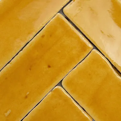 Produktbild von Vitri Terrakottafliese glasiert Honig 5x15 cm für Innen- und Außenbereich