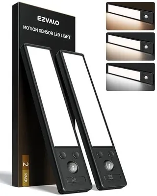 Zdjęcie produktu dla Oświetlenie LED czujnik ruchu szafa 20 cm zestaw 2 szt USB c czarne