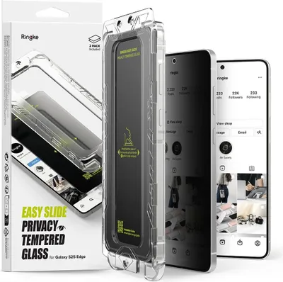 Zdjęcie produktu dla Szkło Prywatyzujące Ringke Easy Slide 2-Pack Na Samsung Galaxy S25 Edge