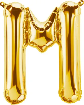 Produktbild von Folienballon Buchstabe M, gold, ca. 80 cm, für Luftbefüllung