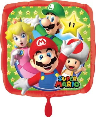 Productafbeelding van Amscan - Nintendo - Super Mario - Folie ballon - Helium ballon - 43Cm - Leeg - 1 Stuk
