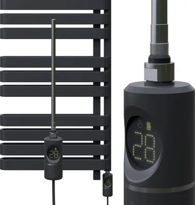 Produktbild von Elektro Heizstab Heizlanze Heizelement zum Nachrüsten für Badheizkörper Patrone Digital Display Anthrazit 600W