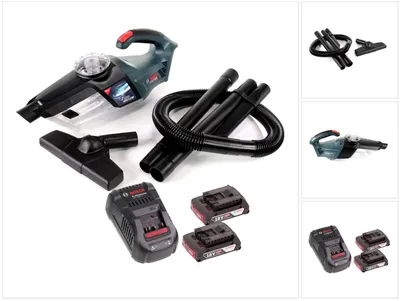 Zdjęcie produktu dla Odkurzacz akumulatorowy Bosch GAS 18V-1 + 2x akumulator 2.0Ah + ładowarka