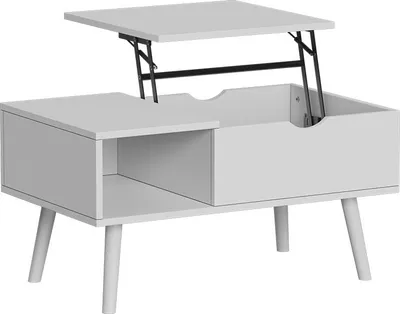 Immagine prodotto di tavolino soggiorno Vicco Stora Bianco 76 x 45 cm con funzione di sollevamento, Model 56371