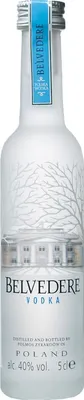 A mini bottle of Belvedere Vodka.