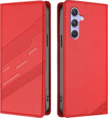 Image de Etui pour Samsung Galaxy A54 5G, étui portefeuille en cuirPolyuréthaneavec fente pour carte et fonction stand Rot
