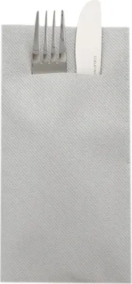 Produktbild von Sovie HOME Besteckserviette Silber aus Linclass® Airlaid 40 x 40 cm, 1/8 Falz, 12 Stück