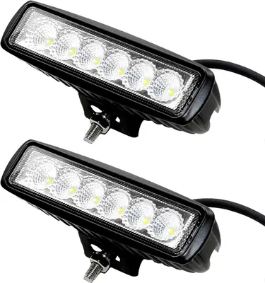 Obrázek produktu pro Greenmigo 2 x 18 W LED pracovní světlomety Light Bar pracovní světla Flood světlomety 60 stupňů studená bílá 6000–6500 K 12–24 V 1560 lm vodotěsné IP67