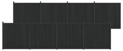 Produktbild von Zaunelement 8 pcs WPC und Aluminium Schwarz