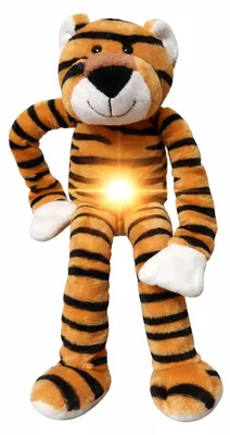 Produktbild von Plüsch Nachtlicht Tiger oder Giraffe 34 cm – Kuscheltier mit warmweißem Bauchlicht, 60 Sekunden Timer, USB-C aufladbar, Kinder Nachtlampe zum Einschlafen, waschbarer Stoff