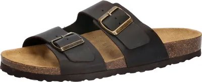 Produktbild von Herren Pantolette Bioline Jenrik aus Leder mit Kork-Fußbett und verstellbaren Schnallen Gr. 40