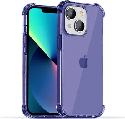 Image de Smartphonica iPhone 13 transparent
  housse en silicone antichoc avec bumper - bleu foncé