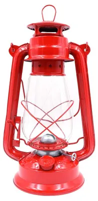 Vintage Sturmlaterne 30 cm Öllampe Retro Kerosinlampe rot