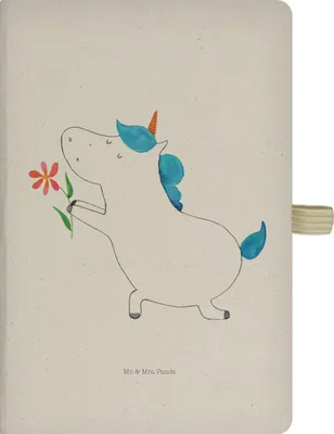 Produktbild von Mr. & Mrs. Panda notizbuch Einhorn Blume - Transparent - Geschenk, Tagebuch, Heiratsantrag, Einhörner, Freundin, Journal, Verlobung, Unicorn, Skizzenbuch, Liebe, Kladde