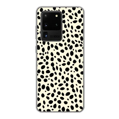Produktbild von MuchoWow® Handyhülle Schutzhülle Hülle für Samsung Galaxy S20 Ultra Tiermuster - Punkte - Panther Silikon Softcase Handy Hülle - Karteninhaber