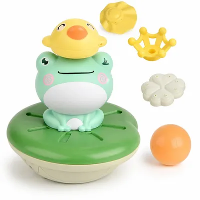 Produktbild von Wasserspielzeug Kinder mit Springbrunnen Funktion, Badespielzeug mit 5 Wasseraufsätzen, Badewannen Spielzeug für Kleinkinder, Pool und Dusche