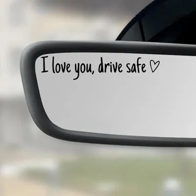 Produktbild von Vinyl-Aufkleber fürs Auto, 4er-Set „Ich liebe dich, fahr vorsichtig“, Auto-Rückspiegelaufkleber, universelles Autozubehör.