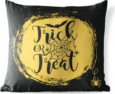 Produktbild von MuchoWow® Outdoor Kissen - Der Vollmond von Halloween in einer Illustration - 45x45 cm - Wetterfest - Lounge Kissen - Fotokissen - Dekoratives Kissen
