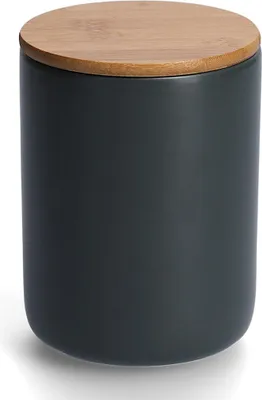Immagine prodotto di Barattolo con coperchio in bambù, 1150 ml, Vetroceramica, antracite