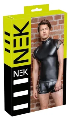 Immagine prodotto di NEK - Camicia sexy nera opaca con maniche a rete 2XL