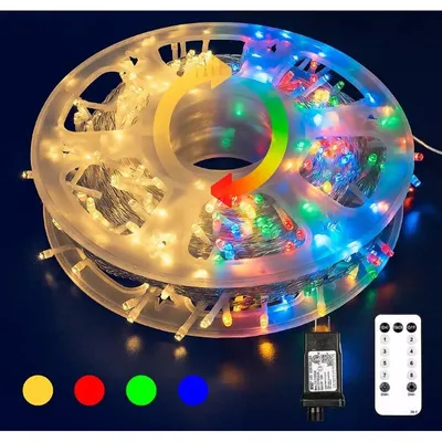 Image de Chaîne lumineuse Aga LED pour vélo 50 m 500 LED avec télécommande Multicolore + Blanc chaud