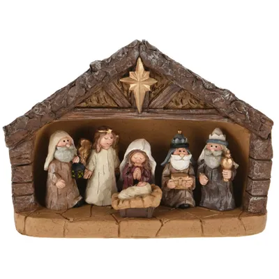 Produktbild von Weihnachtskrippe aus Polyresin, 24 x 18 cm
