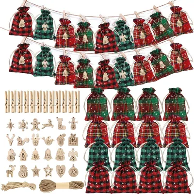 Produktbild von Adventskalender zum Befüllen mit Jutesäckchen für Weihnachten