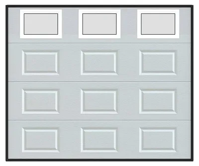 Produktbild von Sektionalgaragentor mit Fenstern - Kassetten-Optik - Weiß - motorisiert - 254 x 218 cm - CAOPAS