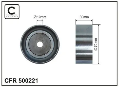 Produktbild von CAFFARO 500221 Umlenkrolle Keilrippenriemen 70mm für MITSUBISHI ASX (GAW) OUTLANDER III (GGW, GFW, ZJ) Lancer VIII Schrägheck (CXA)