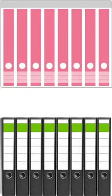 Produktbild von Wallario 8 Stück schmale Ordner inkl. Klebeetiketten mit Motive Pastellrot -  Set mit Rückenschildern / Ordnerrücken Stickern