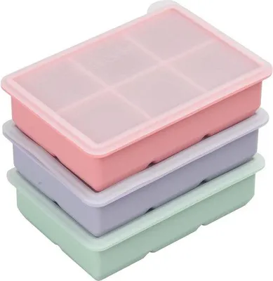 Produktbild von Famanu Eiswürfelform mit Deckel - 3 Stück - Silikon - stapelbar - spülmaschinenfest