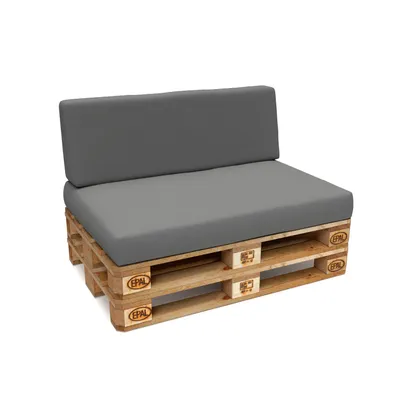 Immagine prodotto di POKAR Cuscini per pallet Cuscini per pallet sfoderabili Divano per pallet, Dimensioni: Set cuscino seduta 120x80 + cuscino schienale 120x40, Colore: Grigio - Impermeabile