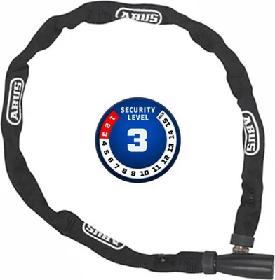 Produktbild von ABUS Kettenschloss 1500 Web – Fahrradschloss aus Spezialstahl – 4 mm dicke Rundkette - ABUS-Sicherheitslevel 3 – 60 cm – Schwarz
