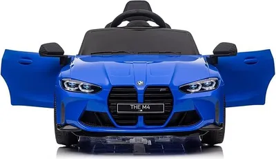 Zdjęcie produktu dla BMW M4, akumulator: 90W, 12V-14Ah, opony EVA, fotel skórzany, samochód elektryczny dla dzieci, Bluetooth, pilot zdalnego sterowania 2.4G (niebieski)