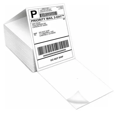 Thermoetiketten 100x150 mm, 500 Stück, selbstklebend, weiß