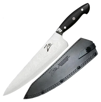Image de Zelite Couteau Cuisine, Couteau de Chef en Acier Inoxydable, Kit Couteau Cuisine Professionnelle de 25,4 cm, Couteau de Chef Aiguisé, Couteau de type japonais, Couteaux de Cuisine avec Lame Ultra Tranchante