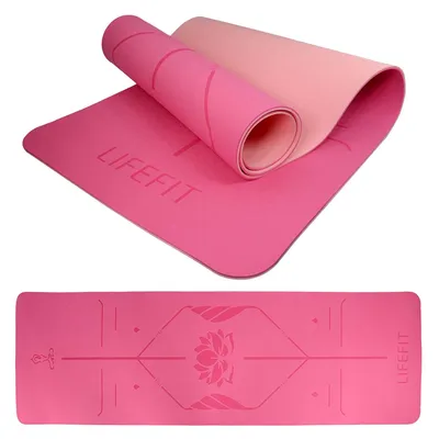 Productafbeelding van LIFEFIT® YOGA MAT LOTOS DUO yogamat, 183x58x0,6 cm, roze