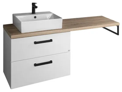 Produktbild von Aqualine VEGA Badmöbel-Set, Breite 125 cm, weiß/Eiche platin