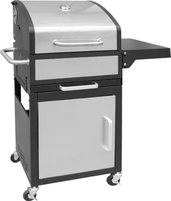 Produktbild von GRILLCHEF Holzkohlegrillwagen - 114 cm - silber/schwarz