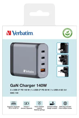 Produktbild von Verbatim GNC-140, Drinnen, AC, 20 V, Schwarz, Grau